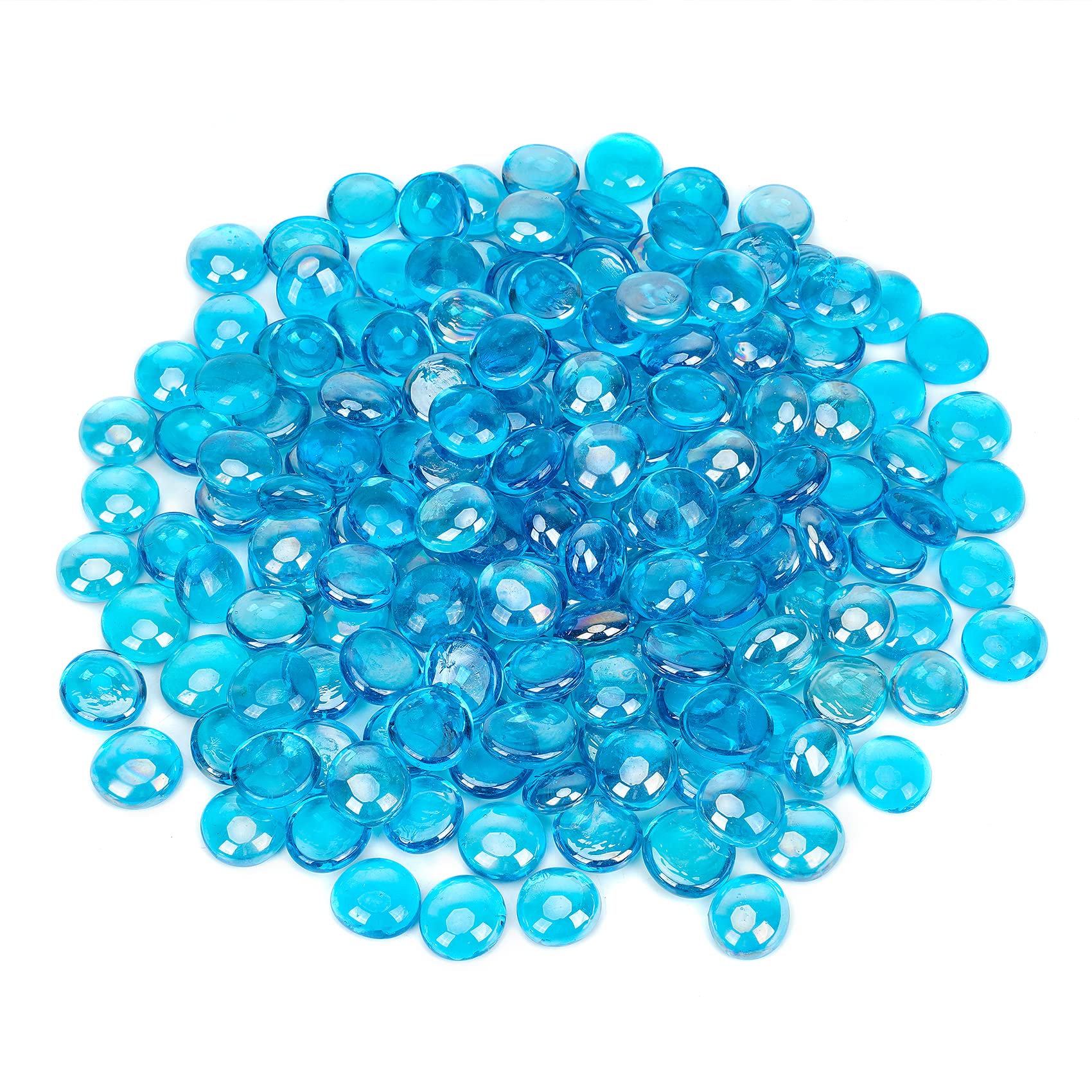 OnlyFire beads in a fire pit creating bright, reflective flames