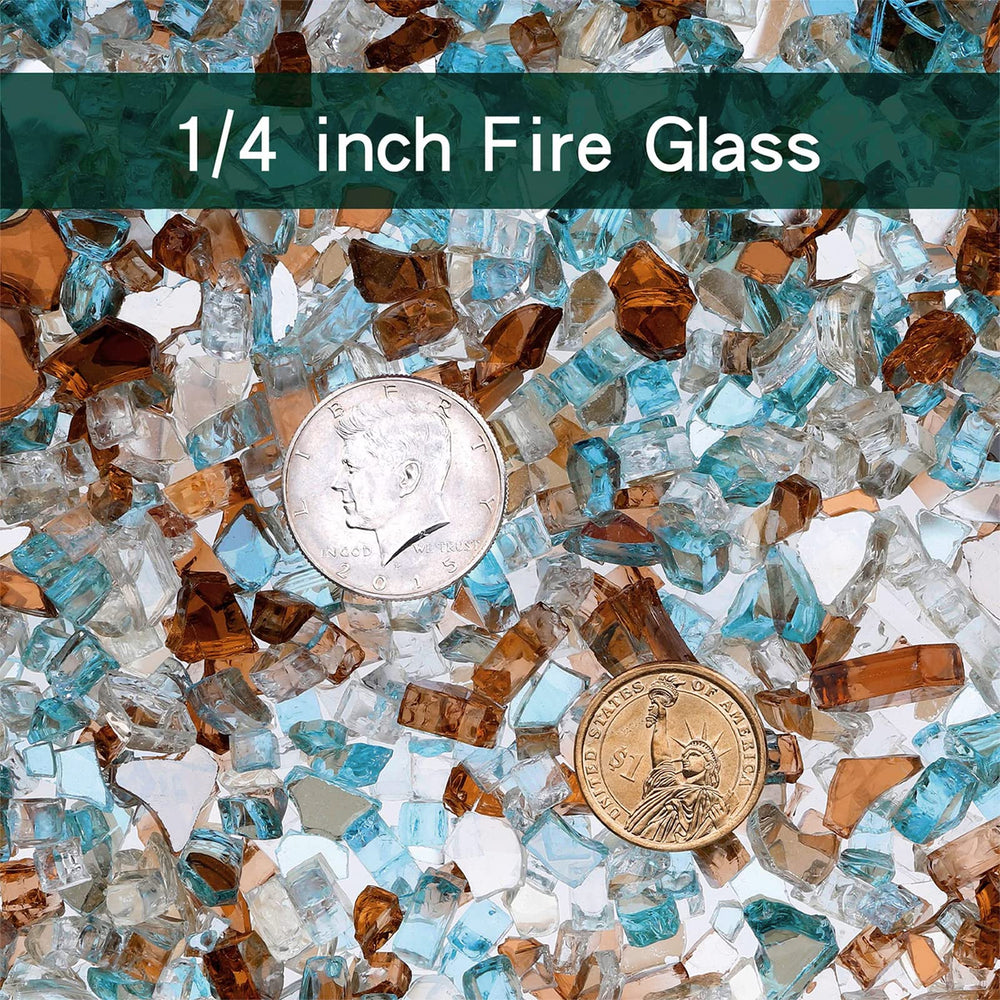 onlyfire fire pit in use with glass creating brighter dancing flames