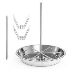 onlyfire front assembly rotisserie stand showing stable vertical setup and easy insertion benefit