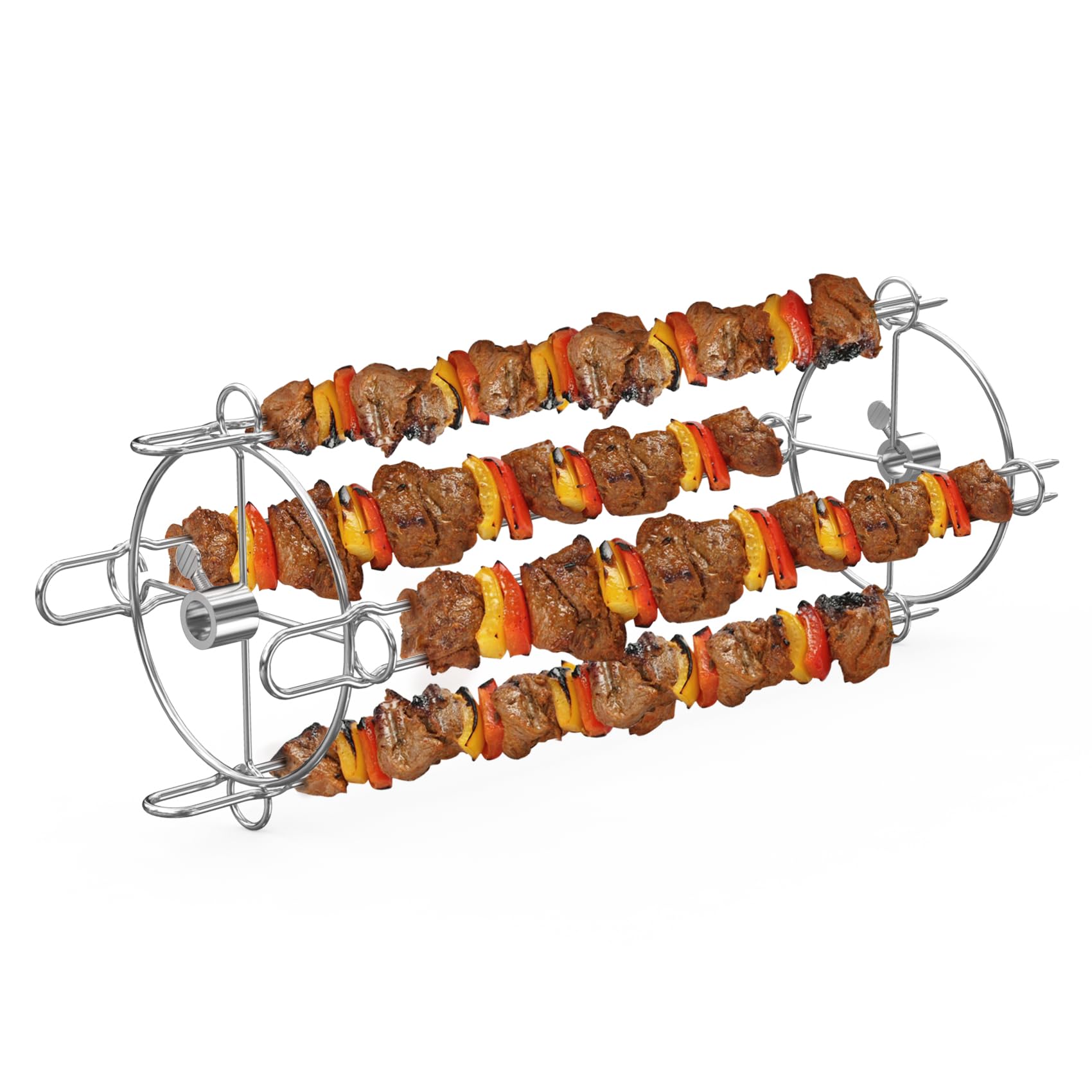 onlyfire front packaging showing complete rotisserie skewer set and durable finish