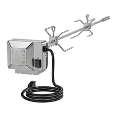 onlyfire front view of assembled rotisserie kit showing neat fit and durable finish