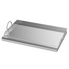 onlyfire front view flat top griddle showing cooking surface and handles for versatile cooking