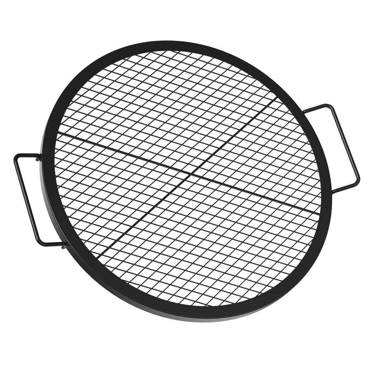 onlyfire front view round grate showing sturdy build and cooking area benefit
