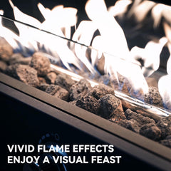 onlyfire glass guard with flames offering wind protection and visual appeal