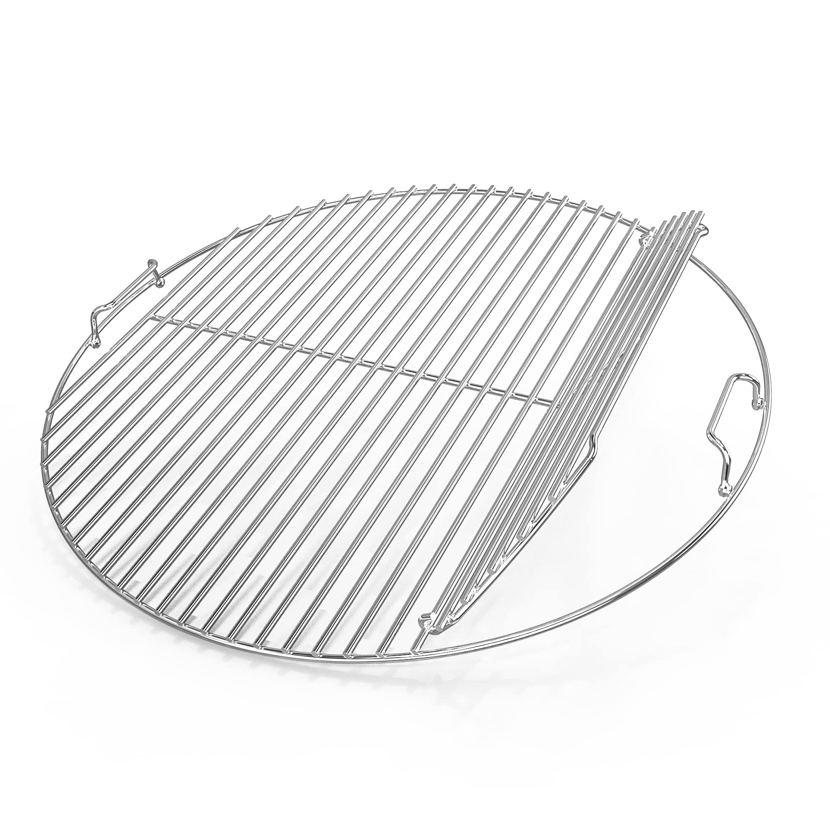 onlyfire front view of stainless steel cooking grate showing full surface and fit benefit