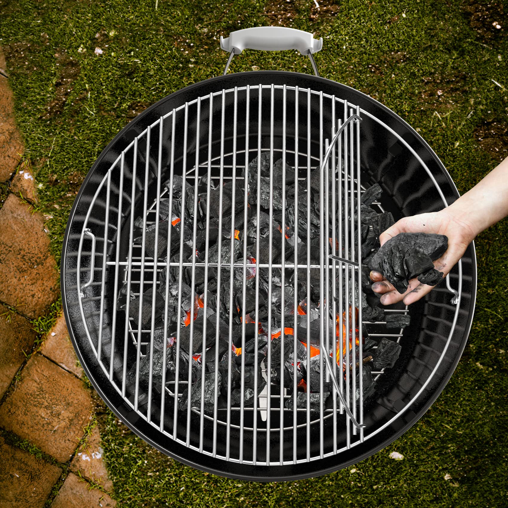 onlyfire raised side handle close-up for safer lifting and easier removal benefit