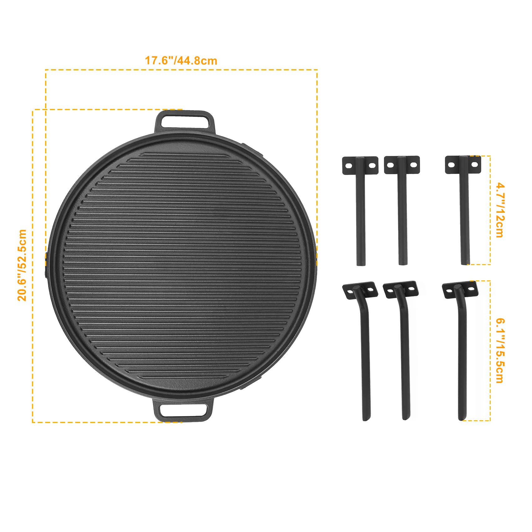 Onlyfire griddle close-up of cast iron surface texture demonstrating even heat retention benefit