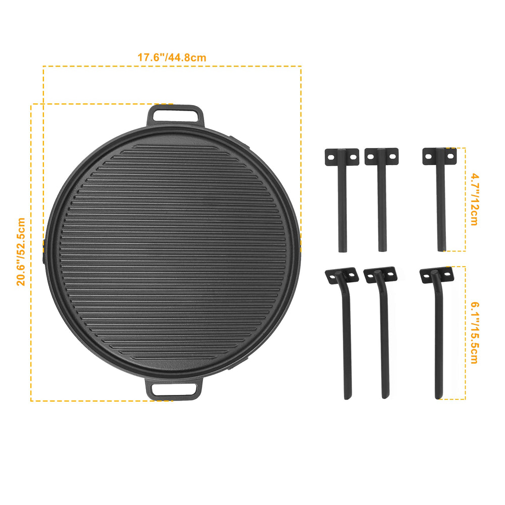 Onlyfire griddle close-up of cast iron surface texture demonstrating even heat retention benefit