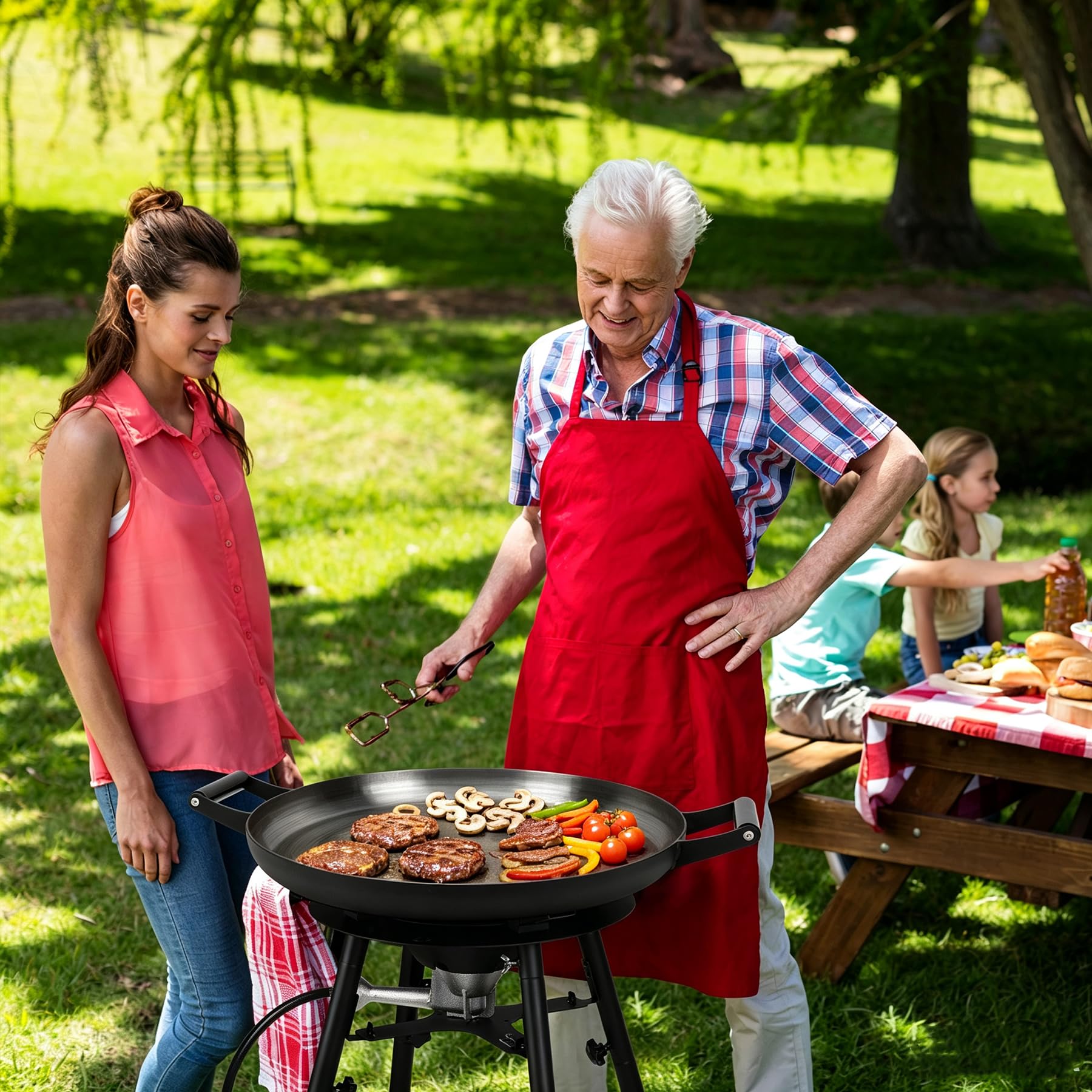 ONLYFIRE GRILLS 4 ft hose and regulator connection showing quick hookup benefit