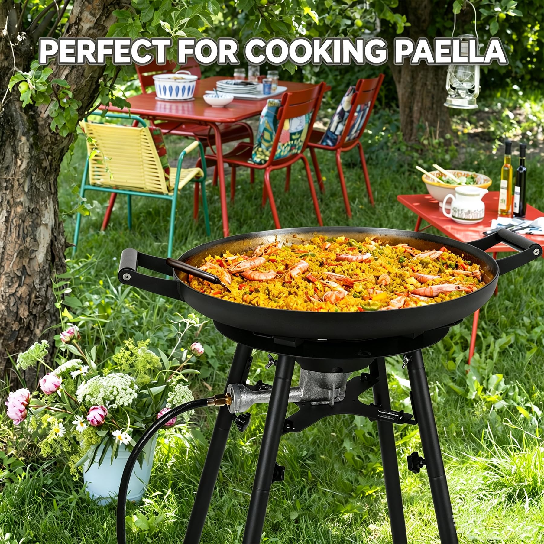 ONLYFIRE GRILLS assembled stand in backyard demonstrating easy outdoor cooking benefit