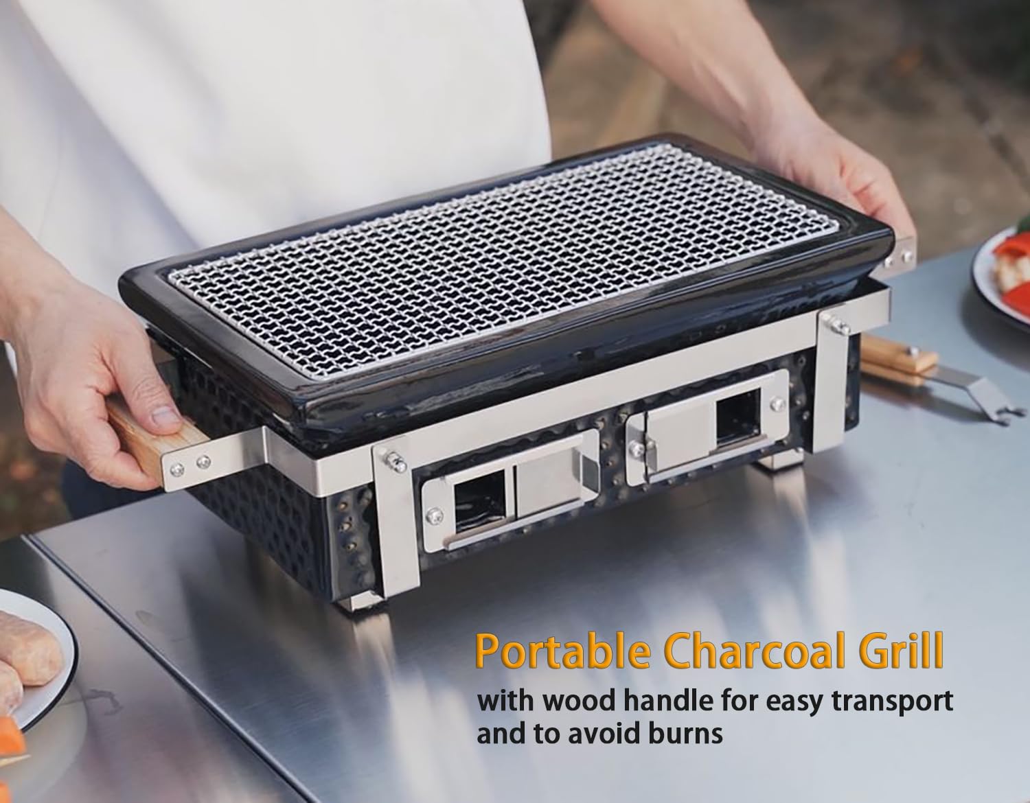 ONLYFIRE GRILLS charcoal plate and bottom vents for controlled airflow