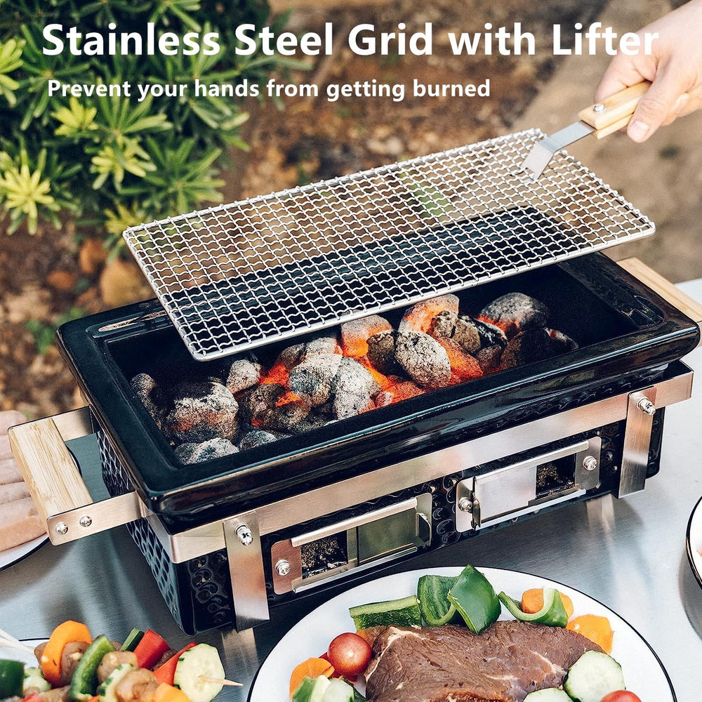 ONLYFIRE GRILLS stainless grid and included lifter for safer handling