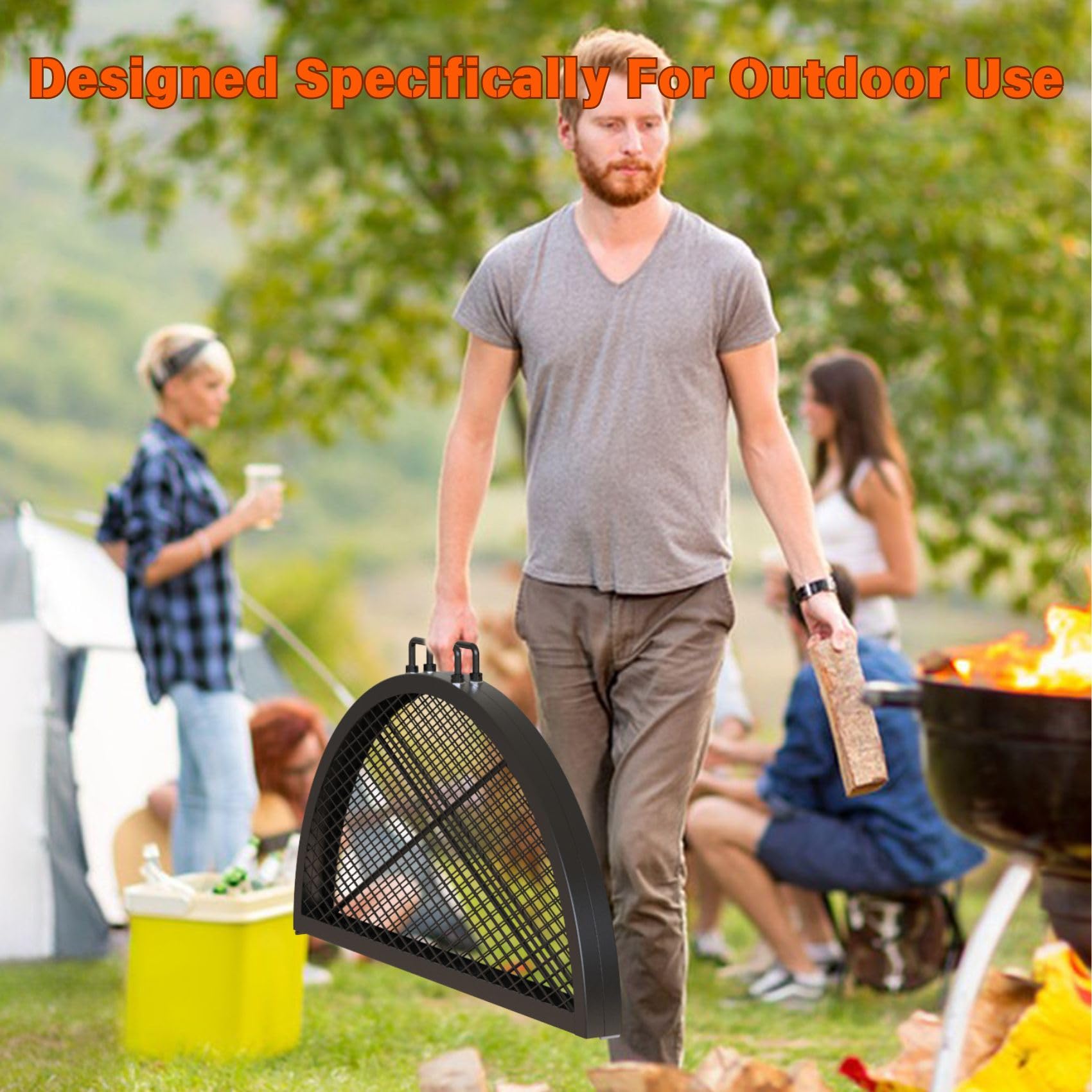 onlyfire handle detail showing ergonomic grip and durable welds for safe transport and setup
