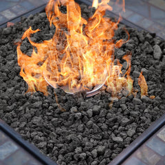 onlyfire installed in fire pit improves flame appearance and hides hardware