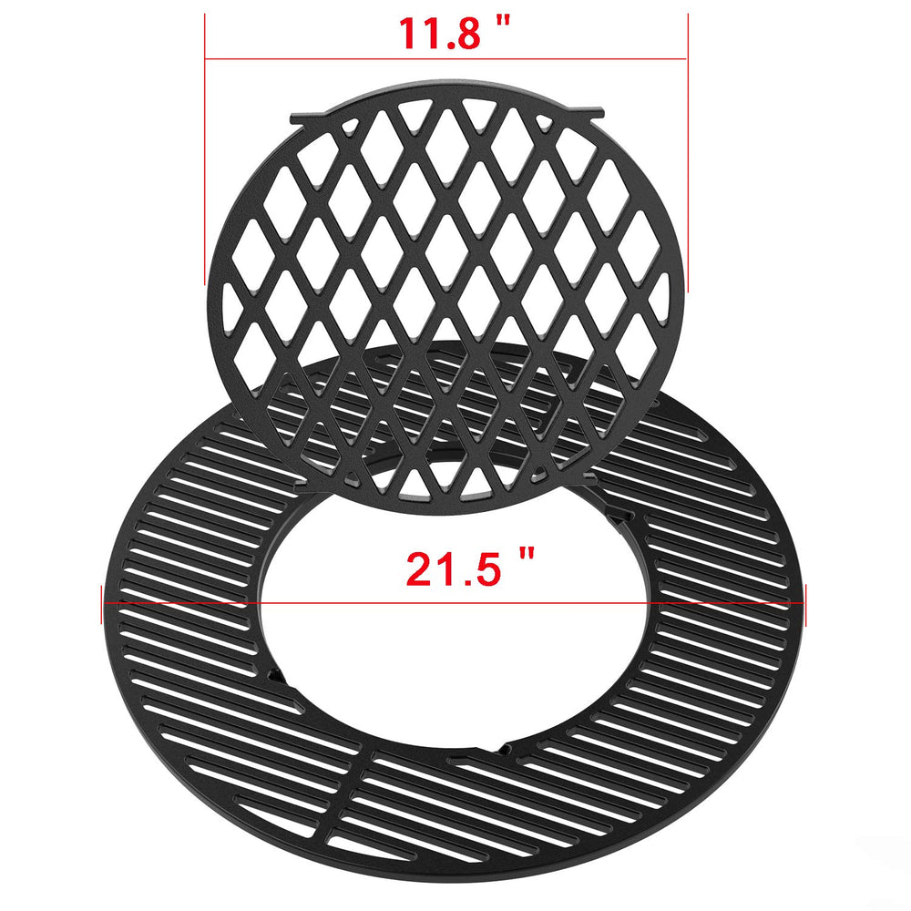 onlyfire inner sear grate closeup with handles for quick charcoal access benefit