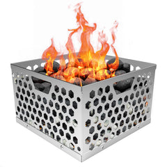 onlyfire installed inside an offset smoker firebox demonstrating tidy fuel containment and cleaner interior