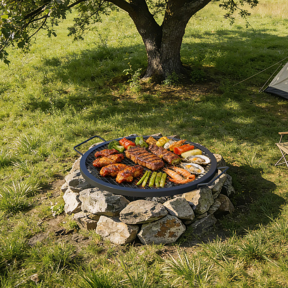 onlyfire outdoor backyard scene with grate in use showing social cooking benefit