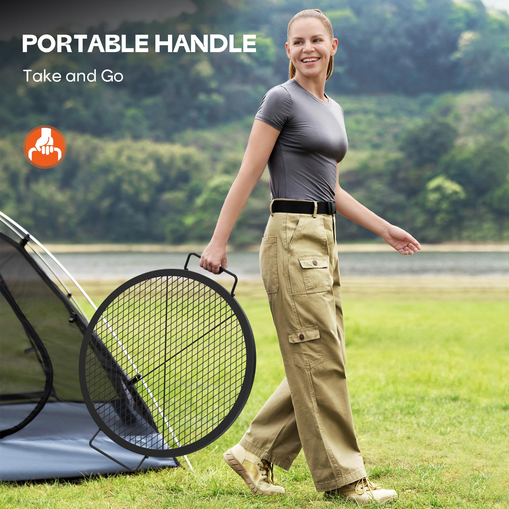 onlyfire backyard campfire cookout scene conveying group-friendly grilling benefit