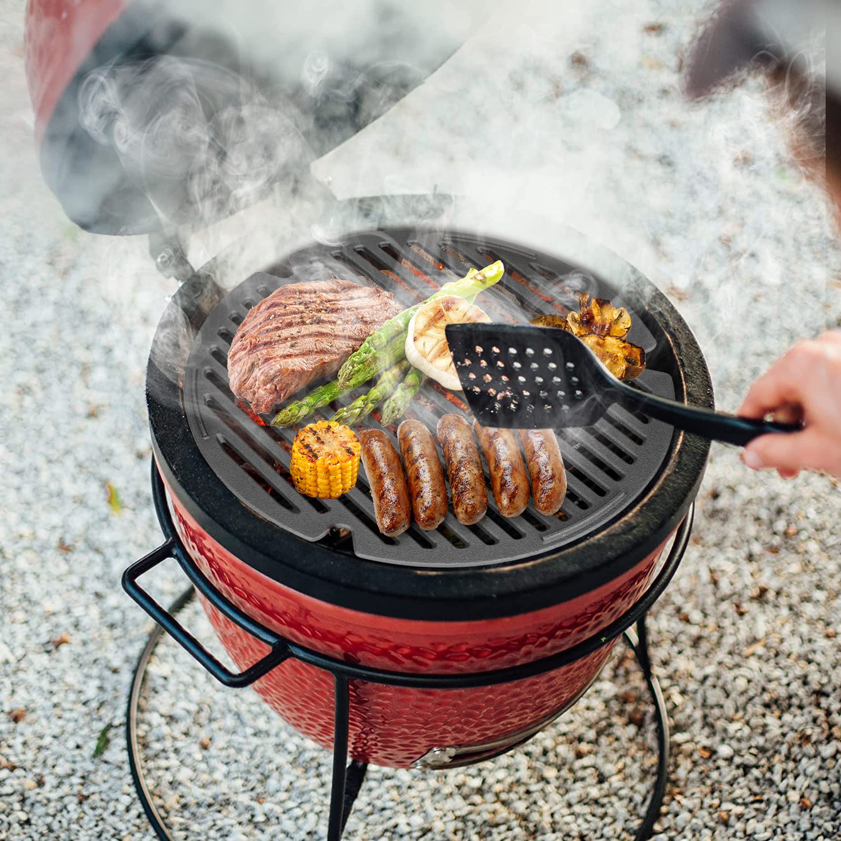 onlyfire lifestyle backyard grilling setup showing upgraded searing capability