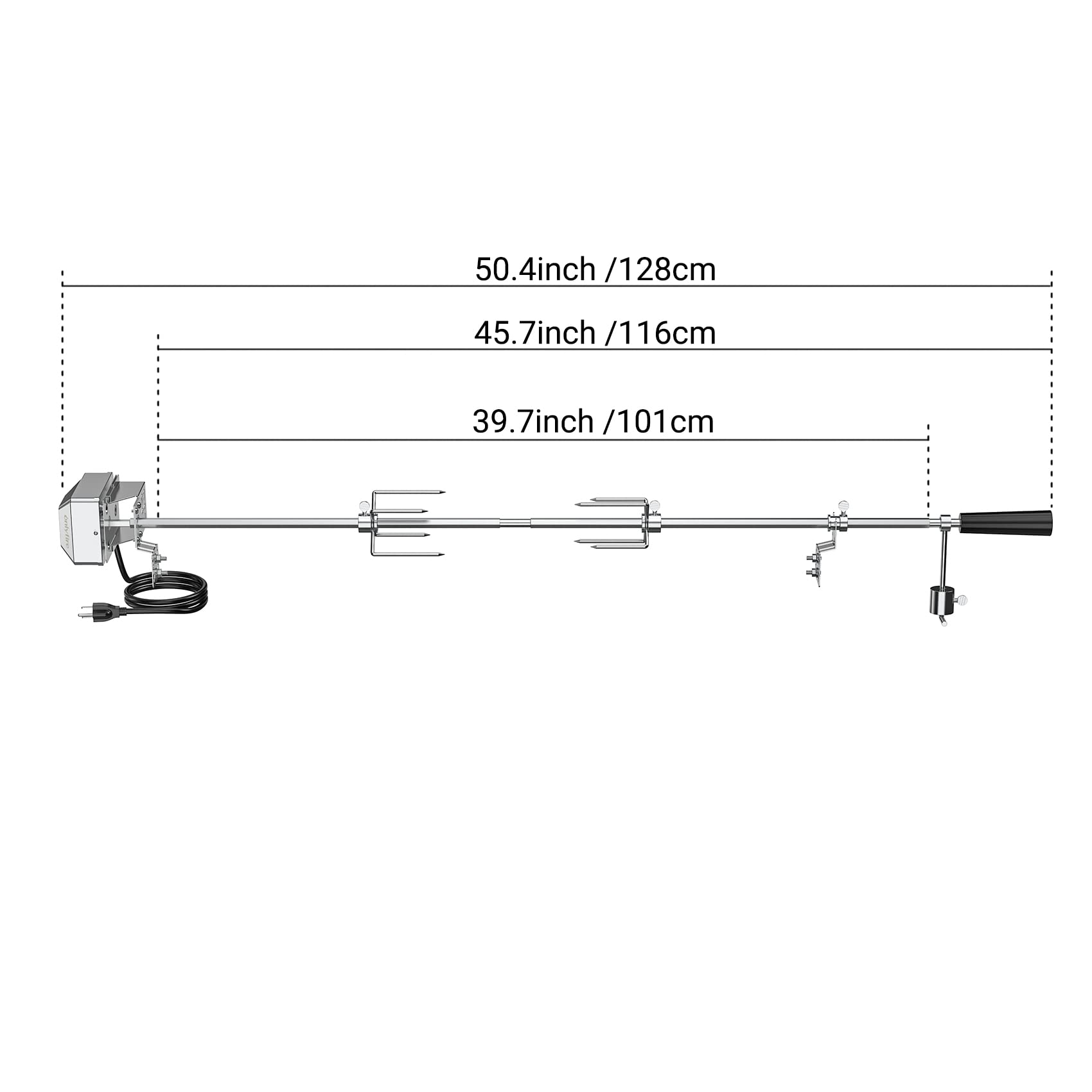 onlyfire electric motor and mounting brackets close-up demonstrating sturdy attachment