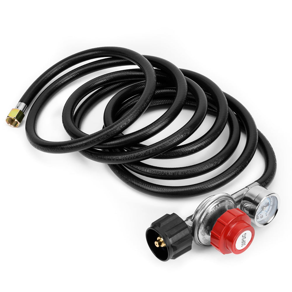onlyfire outdoor grill setup showing hose in practical backyard use