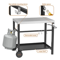onlyfire propane hanger and four removable hooks organized for convenient access