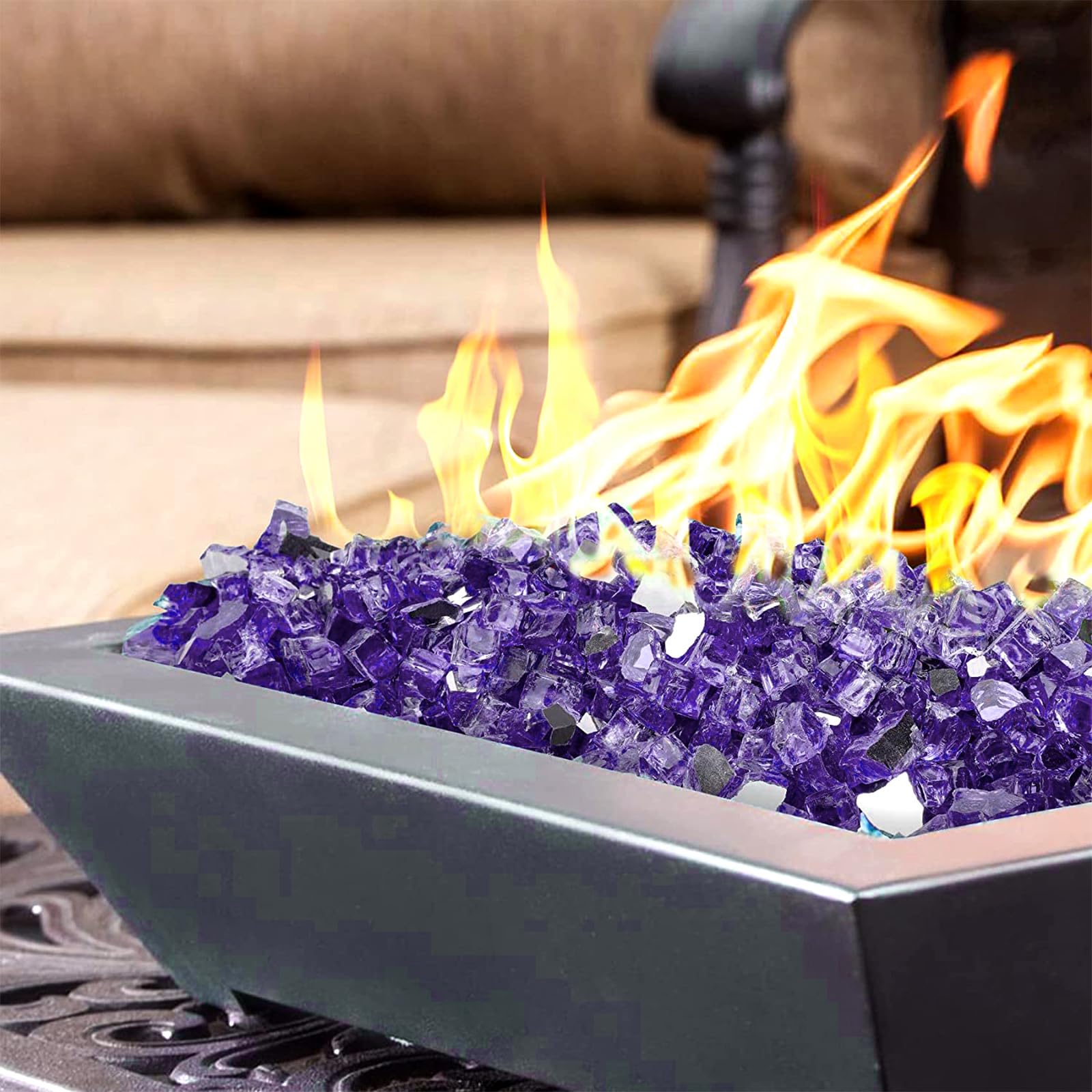 Onlyfire purple glass close-up texture highlighting reflective sparkle and color retention