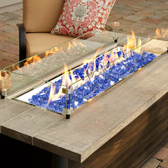 Onlyfire glass reflecting sunlight to intensify outdoor sparkle and curb appeal