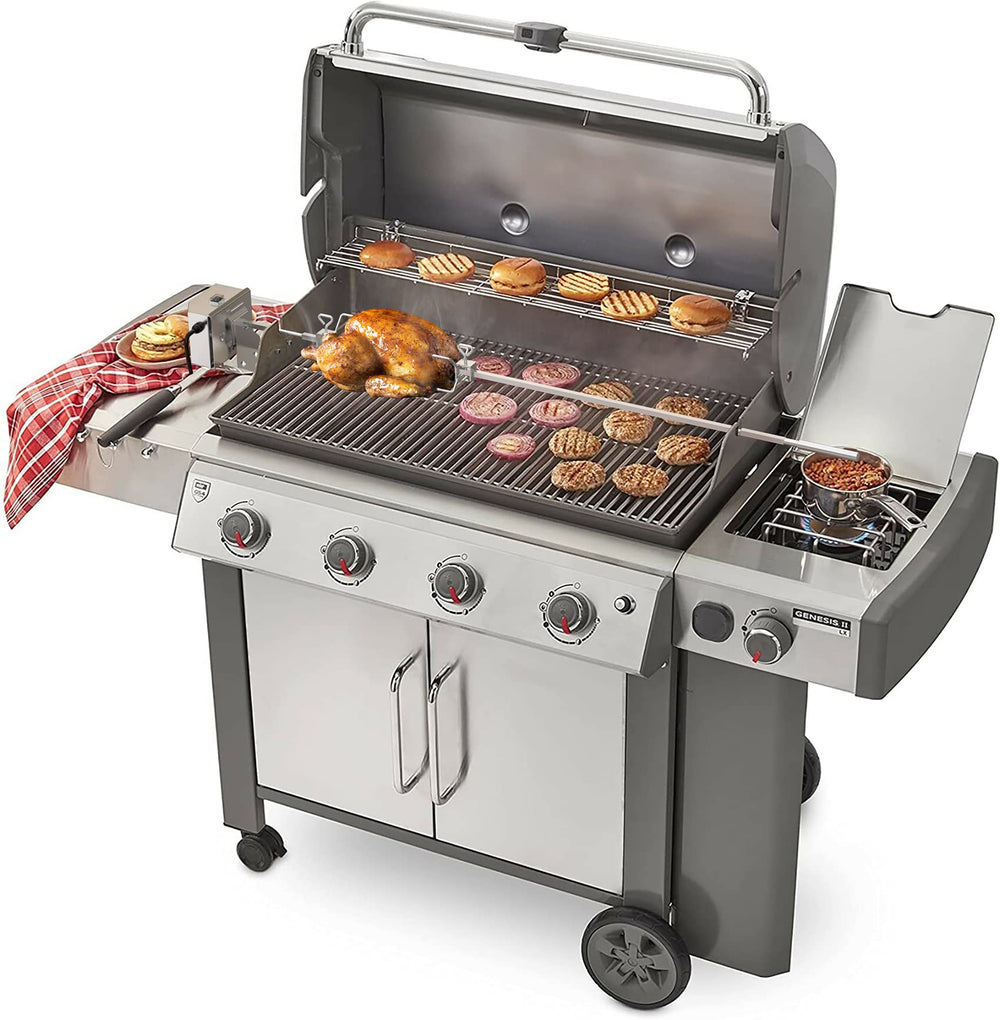 onlyfire rotisserie cooking a whole chicken illustrating consistent browning benefit