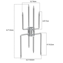 onlyfire detail of double-sided four-pronged fork for holding two items
