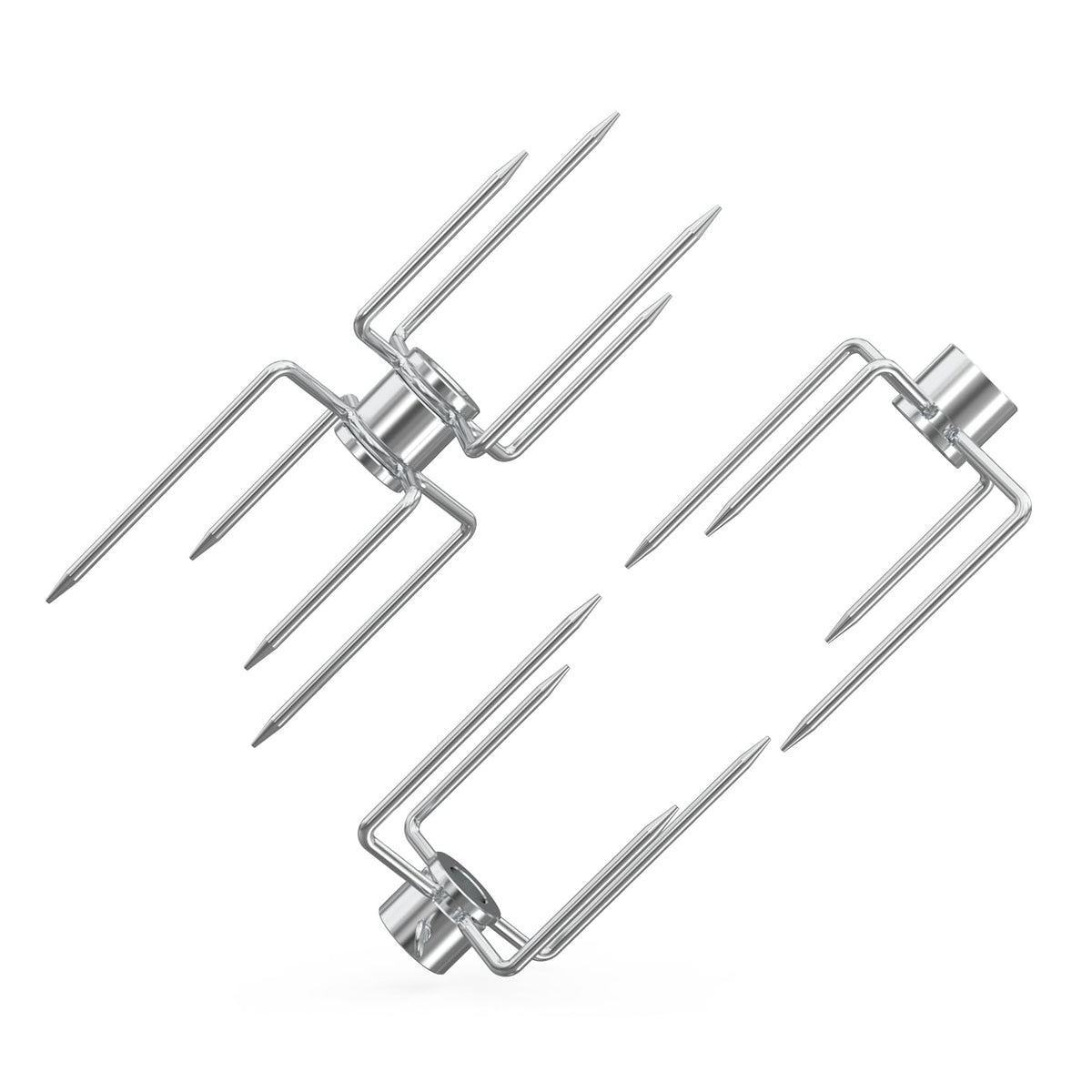 onlyfire front view of three rotisserie forks showing complete set and reliability