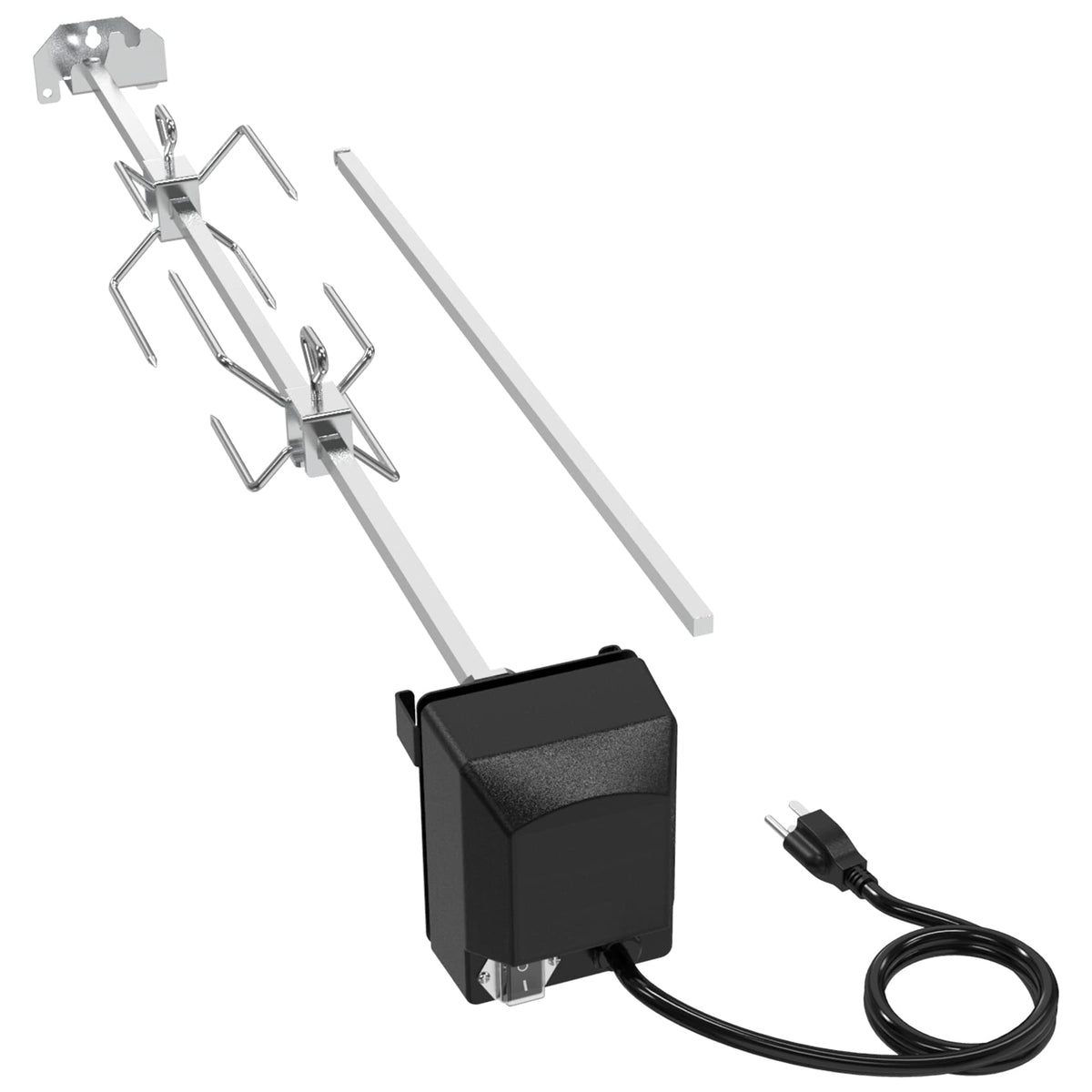 onlyfire rotisserie front assembly on grill showing stable mount and even rotation