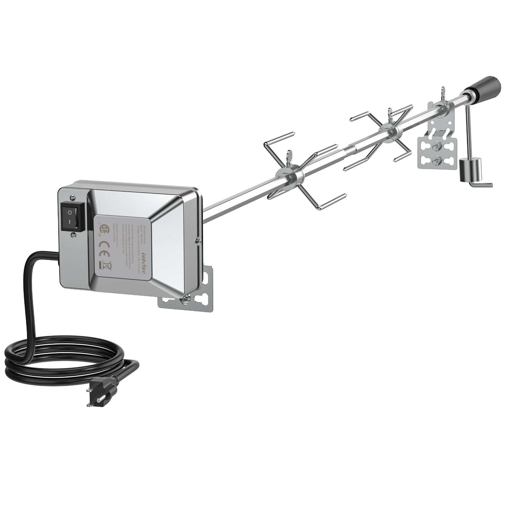 onlyfire rotisserie kit front view showing full contents and easy setup benefit