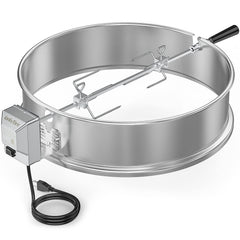 onlyfire rotisserie ring front view showing sturdy stainless mounting and fit benefit