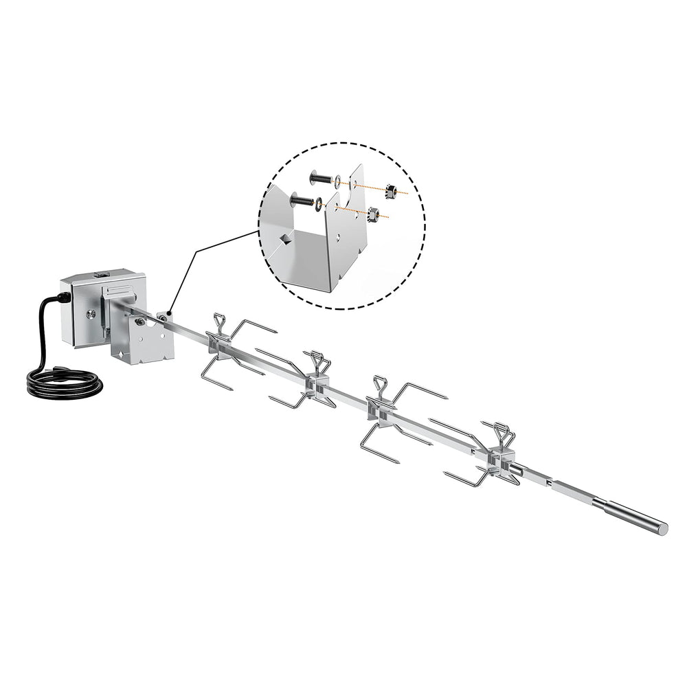 onlyfire stainless spit rod closeup showing durable corrosion‑resistant finish