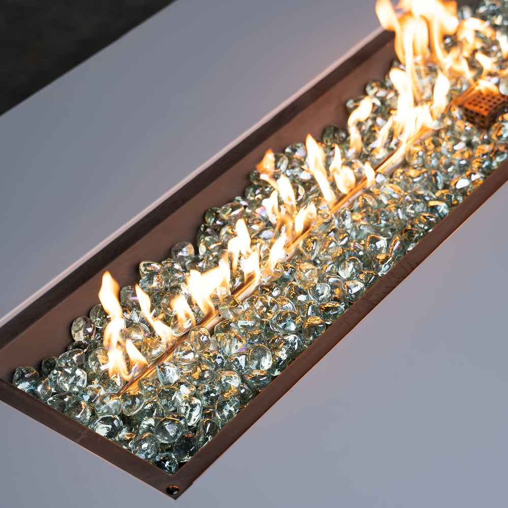 onlyfire 10 lb bag beside ruler for scale, brand and compact portioning for fire pits