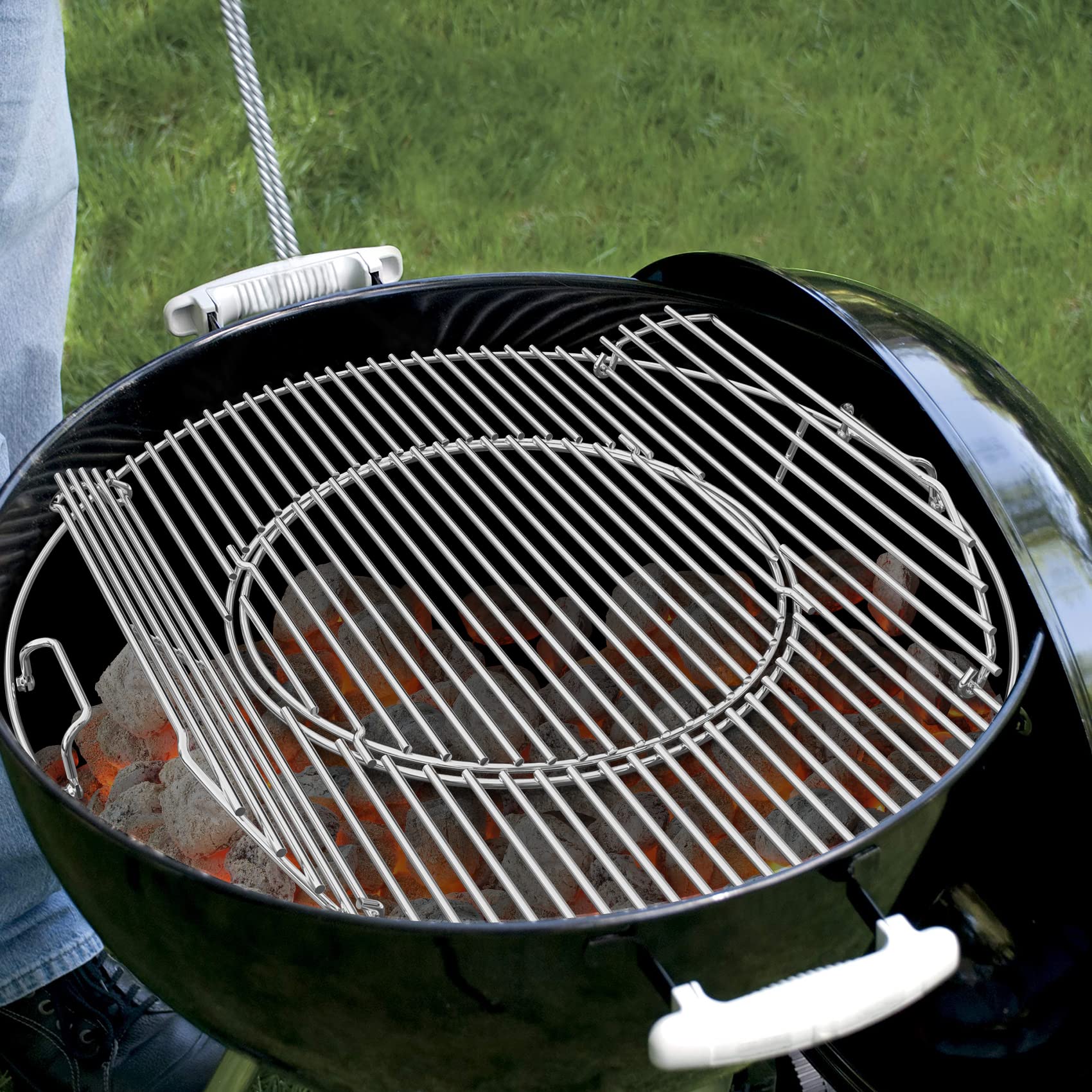 onlyfire grilled steak with sear marks on grate showing enhanced browning