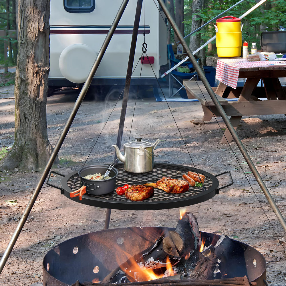 onlyfire size comparison on table with utensils illustrating portable 24-inch capacity benefit