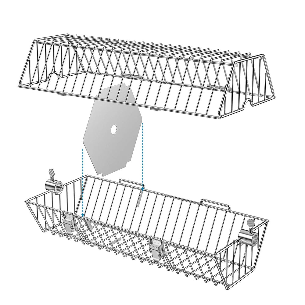 onlyfire basket beside ruler for scale showing compact length and practical capacity