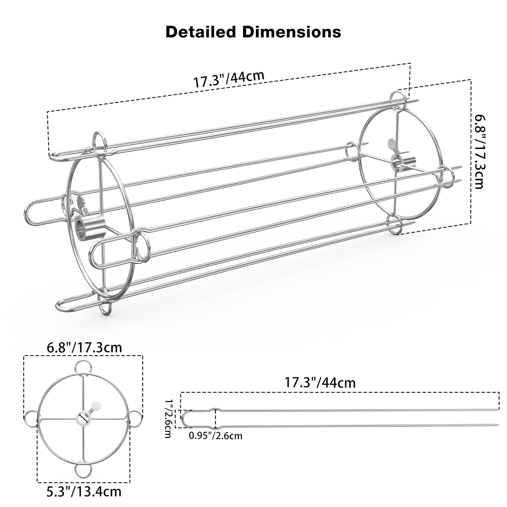 onlyfire stainless steel skewer close-up highlighting corrosion resistance benefit