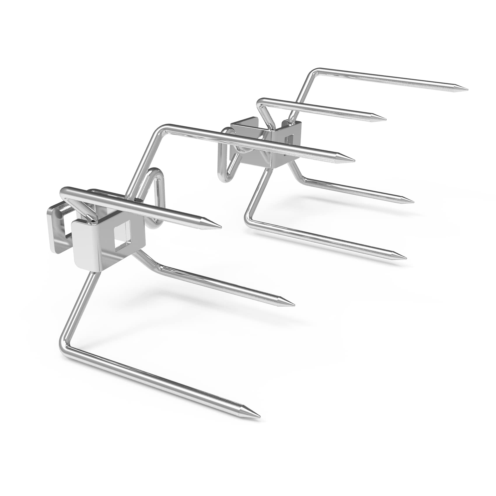 onlyfire spit rod and stainless meat fork detailed view showing durable construction