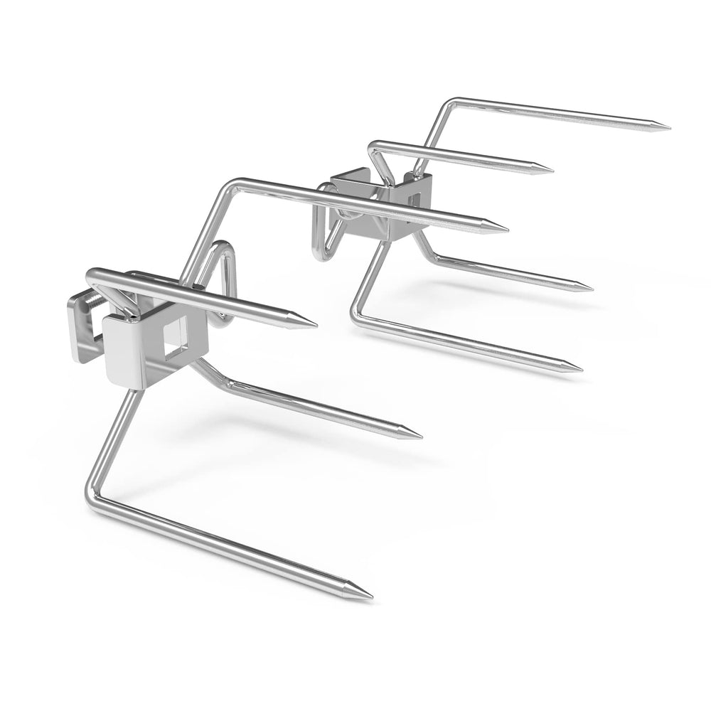 onlyfire spit rod and stainless meat fork detailed view showing durable construction