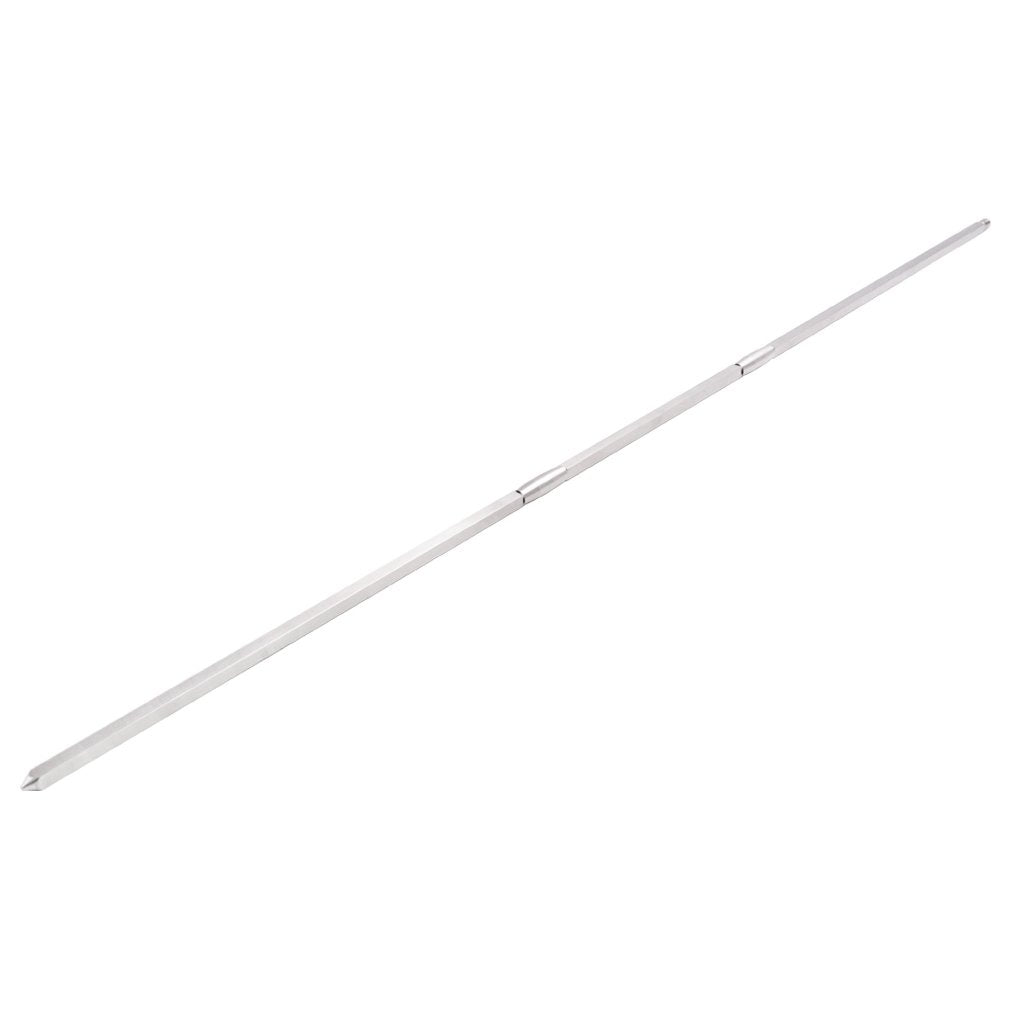 onlyfire front view of assembled 28–37" spit rod showing durable 304 stainless