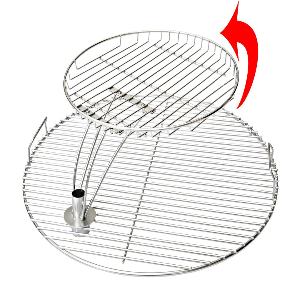 Onlyfire swivel shaft detail showing pivot mechanism for safer access to coals