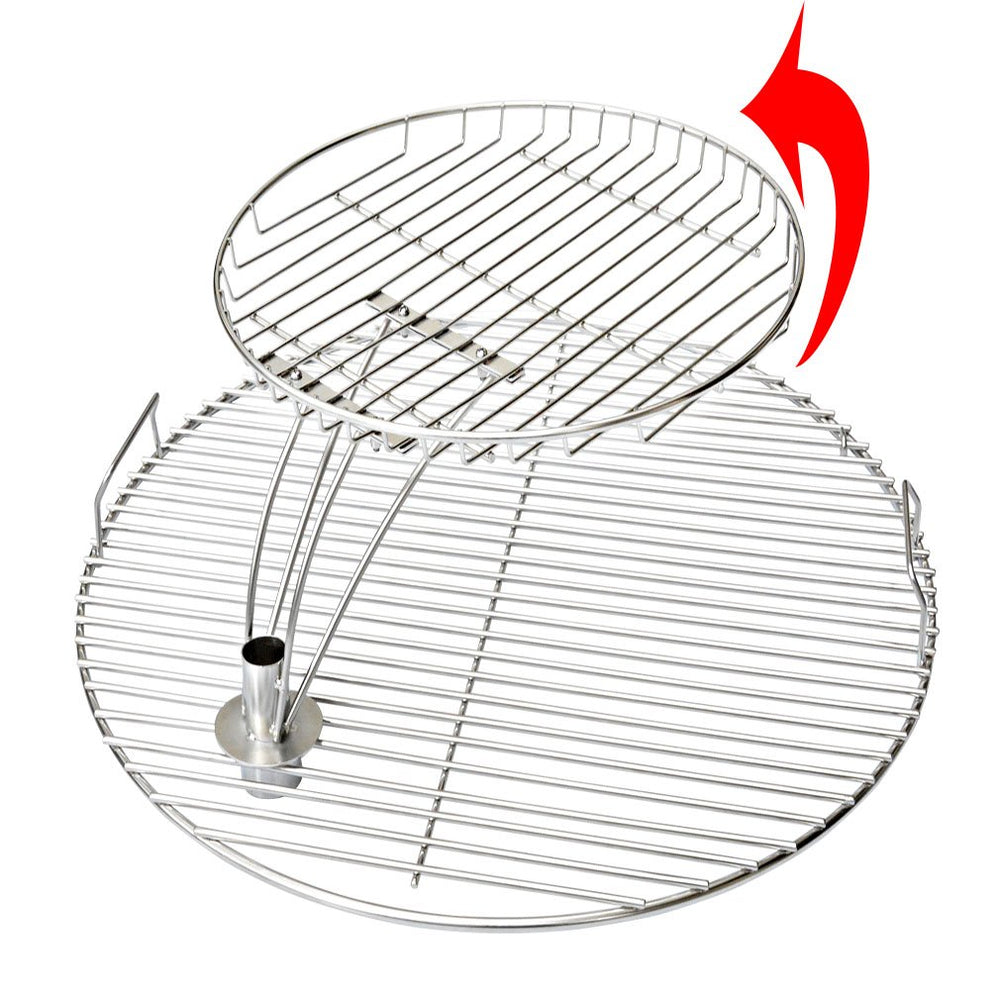 Onlyfire swivel shaft detail showing pivot mechanism for safer access to coals