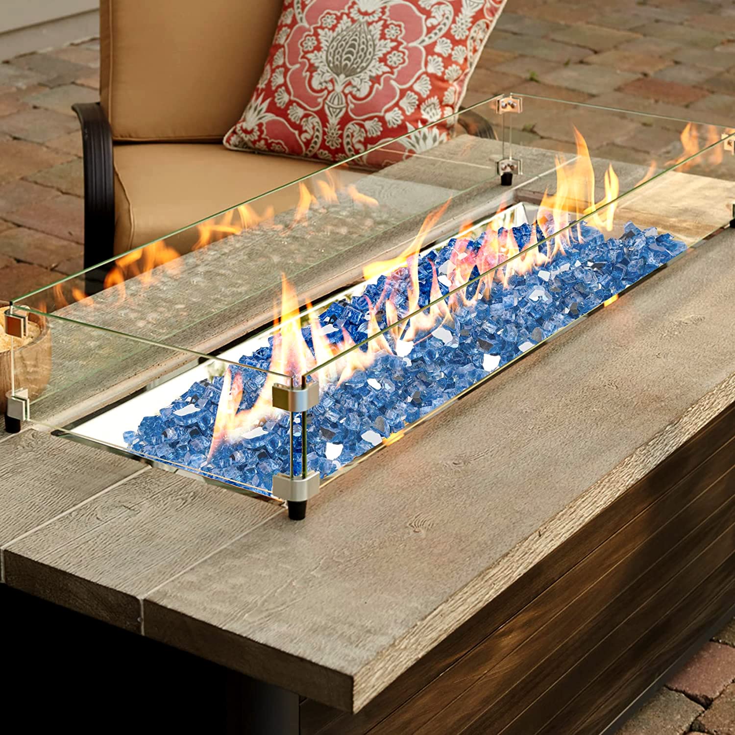 OnlyFire magnified texture of tempered glass highlighting consistent sizing and shine