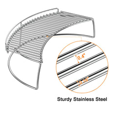 onlyfire warming rack close-up of welds showing sturdy stainless-steel build