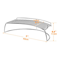 onlyfire warming rack side profile demonstrating height and clearance benefit