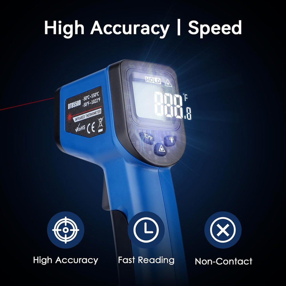 OnniFlame large LCD screen with bold digits for quick, clear temperature reading