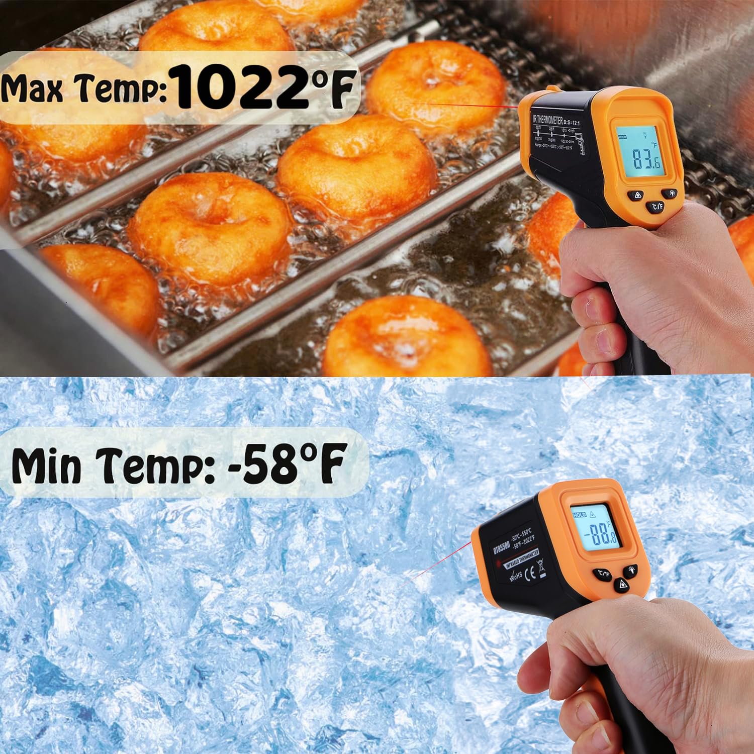 OnniOne in use on a Blackstone griddle to verify cooking zones safely